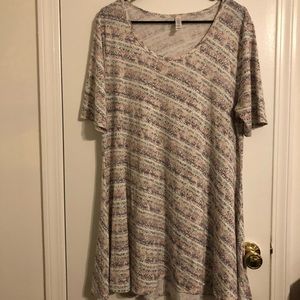 LuLaRoe Striped Paisley Perfect Tee Size Large